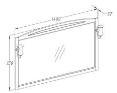 Зеркало Opadiris Лучия 150