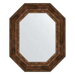 Зеркало настенное Polygon EVOFORM в багетной раме состаренное дерево с орнаментом, 67х82 см, BY 7270