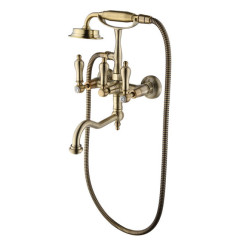 ADRIA-Classik METAL Смеситель для ванной с душ.комплектом, поворотный излив (бронза) Caprigo 03M-510-vot