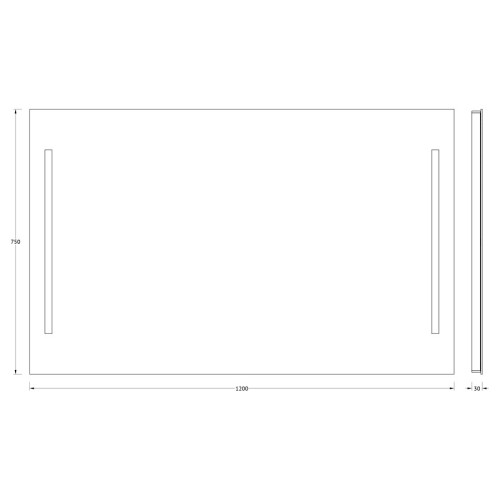 Зеркало настенное с 2-мя встроенными LED-светильниками Ledline EVOFORM 120х75 см, BY 2120