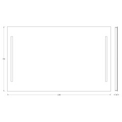 Зеркало настенное с 2-мя встроенными LED-светильниками Ledline EVOFORM 120х75 см, BY 2120