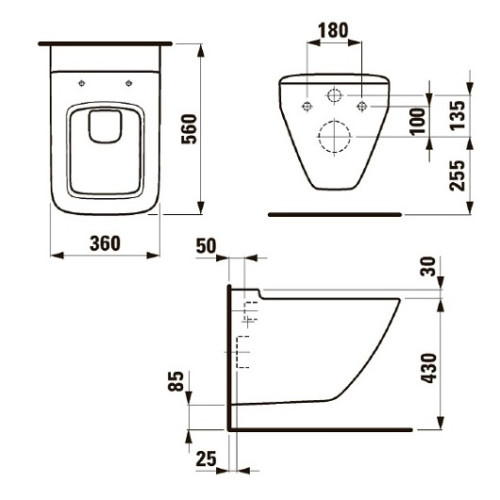 Унитаз Laufen Palace подвесной без сиденья (8.2070.2.000.000.1)