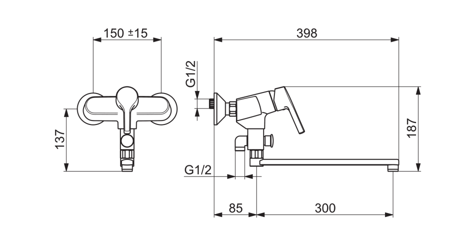 Cмеситель для ванны и душа Oras Saga Style с поворотным изливом (300 мм). (3942HY)