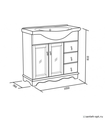 Тумба под раковину Good Wood Варна 2 105