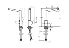 Смеситель для кухонной мойки Oras Twista Керамический картридж, цвет (3838BF)