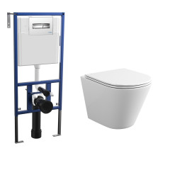 Комплект унитаза Bauedge BK0001 с инсталляцией Nova NV4501 и кнопкой Nova NV7322