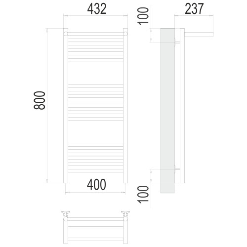 Полотенцесушитель TERMINUS Стандарт Аврора с/п П16 400х800 NEW