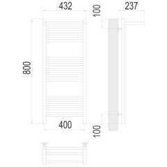 Полотенцесушитель TERMINUS Стандарт Аврора с/п П16 400х800 NEW