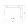 Зеркало Azario OTTO-4 800х600 c подсветкой и диммером, сенсор выкл+часы (ФР-00001398)