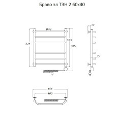 Полотенцесушитель Браво эл ТЭН 2 60*40 (ЛЦ4)