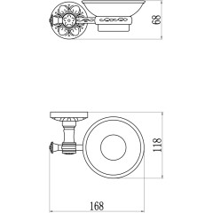 Мыльница керамическая с настенным держателем S-005859A Savol хром