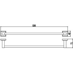 Держатель для полотенец прямой 50 см Savol S-509524 хром