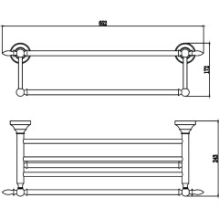 Полка для полотенец 60 см Savol S-06844B золото