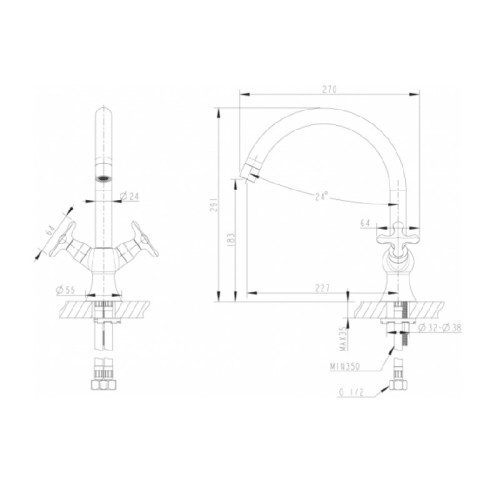 Смеситель для кухонной мойки Bravat Summer Rain, хром (F777111C)
