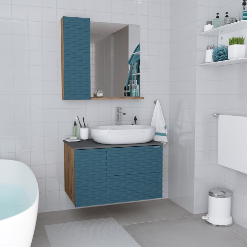 Тумба подвесная Grossman АЛЬБА-80 см с 2-я ящ. веллингтон/бриз (ум.GR-3016)