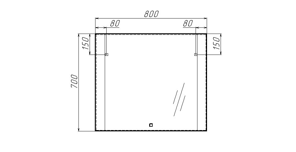 Зеркало Next 80 alum с подсветкой Sansa