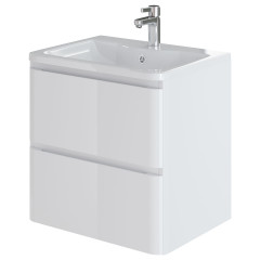 Комплект тумба подвесная Итана Roberto 60 (597х454х606) с раковиной Adel 60, белый глянец (375042)