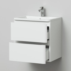 Комплект тумба подвесная Итана Roberto 60 (597х454х606) с раковиной Adel 60, белый глянец (375042)