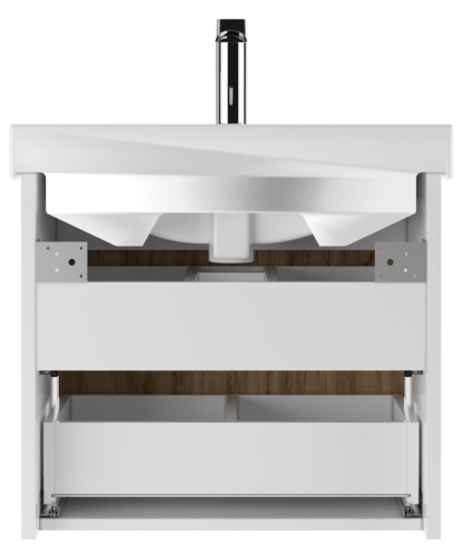 Тумба подвесная под умывальник "Fest 60" Uno Дуб ВОТАН с двумя ящиками В2 Домино