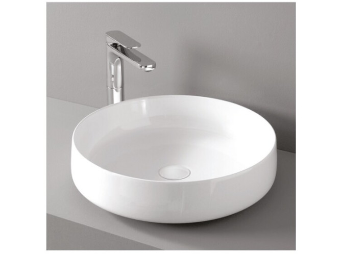 Раковина Artceram Cognac 480*480*125 отверстия для смесителя-отсутствуют Glossy White