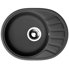 Кухонная мойка Formastone NOVA 58-45, овальная с крылом, цвет черный
