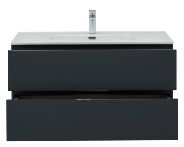 Мебель для ванной Aquanet Алвита New 100 2 ящика, антрацит