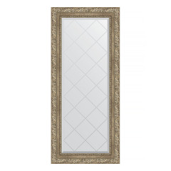 Зеркало настенное с гравировкой EVOFORM в багетной раме виньетка античное серебро, 55х125 см, BY 4057