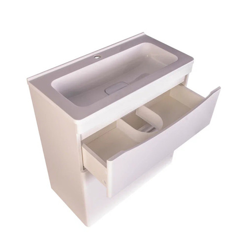 Тумба напольная Style Line Бергамо мини 70 (2 ящ.) Люкс антискрейтч белый, PLUS