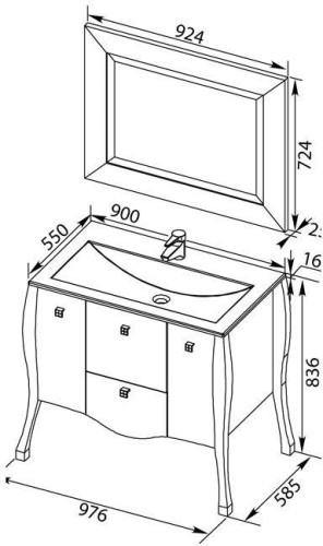 Мебель для ванной Aquanet Мадонна 90 белый