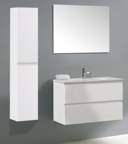 IBX YASMIN, тумба под раковину 100 см, 2 ящика, цвет белый глянцевый лак