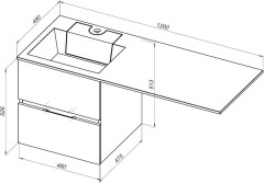 Тумба с раковиной Aquanet Алвита 120 L капучино