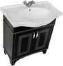 Тумба с раковиной Aquanet Валенса 80 черный краколет/серебро