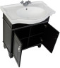 Тумба с раковиной Aquanet Валенса 80 черный краколет/серебро