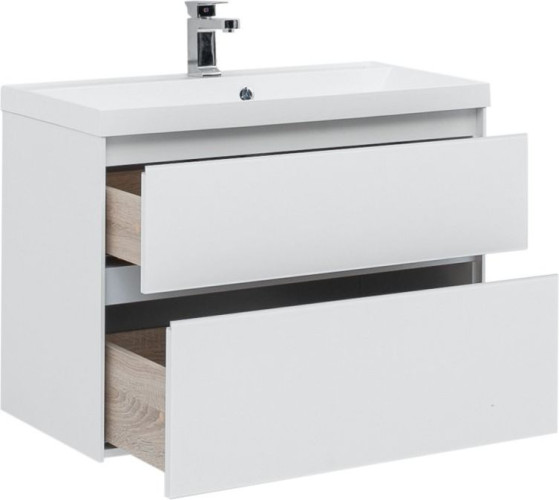 Тумба с раковиной Aquanet Гласс 90 белый