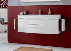 Marlin 3040city, тумба под керамическую раковину 120 см (2 ящика, 2 двери), цвет белый глянец