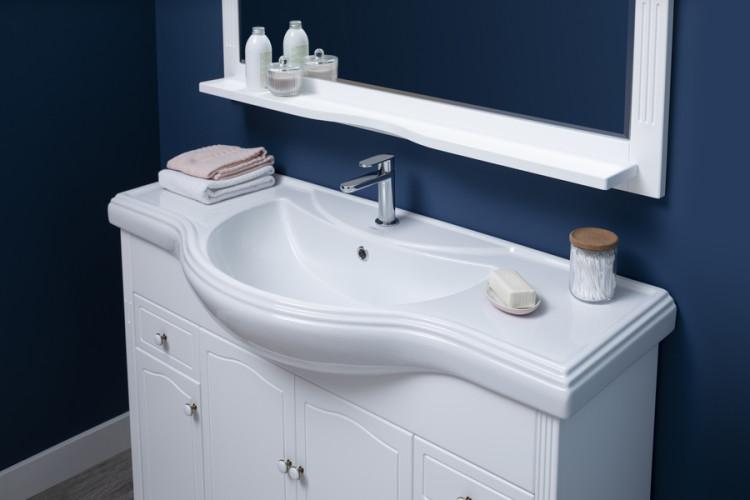 Тумба с раковиной Aquanet Лагуна Классик 120 белый