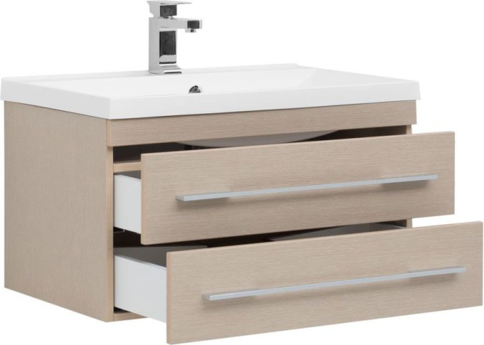 Тумба с раковиной Aquanet Нота NEW 75 светлый дуб