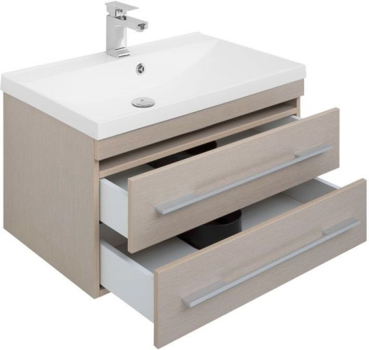 Тумба с раковиной Aquanet Нота NEW 75 светлый дуб