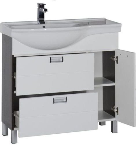 Тумба с раковиной Aquanet Сити 90 L венге