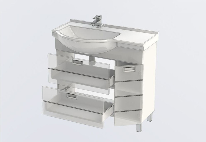 Тумба с раковиной Aquanet Сити 90 L венге