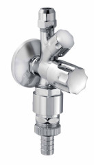 Schlosser, комб. угловой вентиль с дизайнерской рукояткой и аэратором, подключение  1/2&quot;, цвет хром
