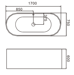 Отдельностоящая акриловая ванна Ceruttispa Limentra CT8330 170x75 Белая со сливом-переливом