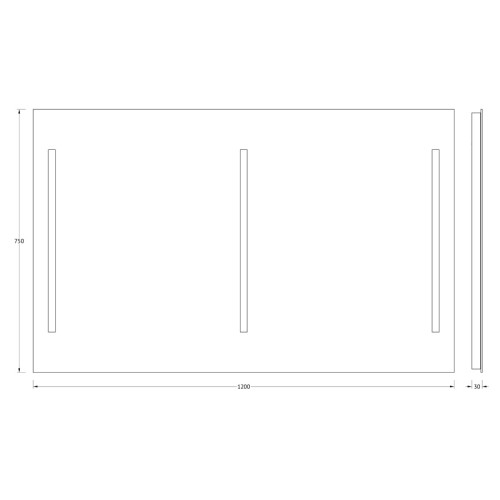 Зеркало настенное с 2-мя встроенными LED-светильниками Ledline EVOFORM 120х75 см, BY 2121