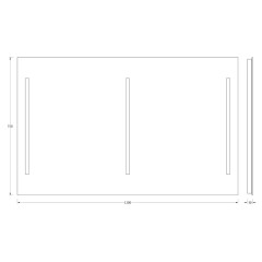 Зеркало настенное с 2-мя встроенными LED-светильниками Ledline EVOFORM 120х75 см, BY 2121