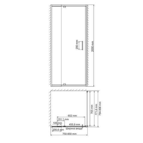 Душевой уголок WasserKRAFT Berkel 80x80 48P02
