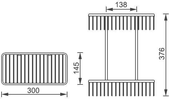 Полочка Aquanet 8147 (30 см, двойная)