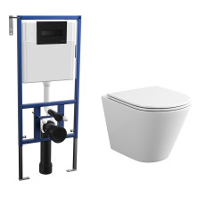 Комплект унитаза Bauedge BK0001 с инсталляцией Nova NV4501 и кнопкой Nova NV7323