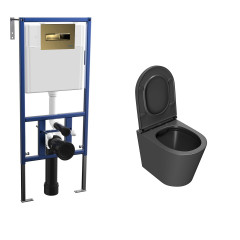 Комплект унитаза Bauedge BK0002DG с инсталляцией Nova NV4501 и кнопкой Nova NV7325