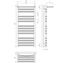 Полотенцесушитель Laris Гранд П14 500/1200 с полкой 73207349 (-)