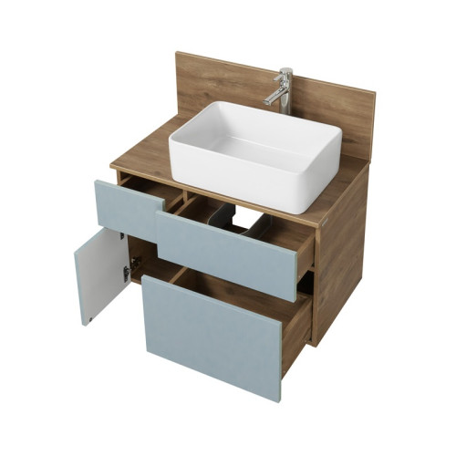 Тумба под раковину AQUATON Мишель 80 подвесная, дуб фьорд/дуб рустикальный (1A244501MIX30)